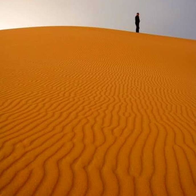 Atlas mountains and Sahara sand dunes
